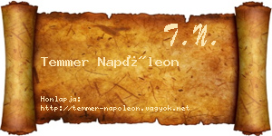 Temmer Napóleon névjegykártya